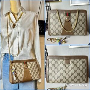 ✅Authentic GUCCI GG PVC Leather Crossbody Bag